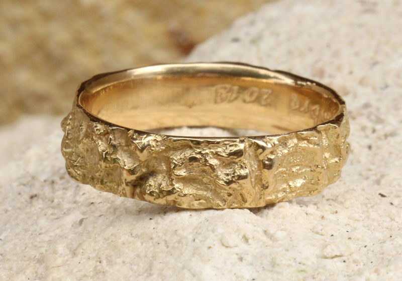 Arbre des Eléments "Simple" - Alliance mariage originale artisanale en or jaune