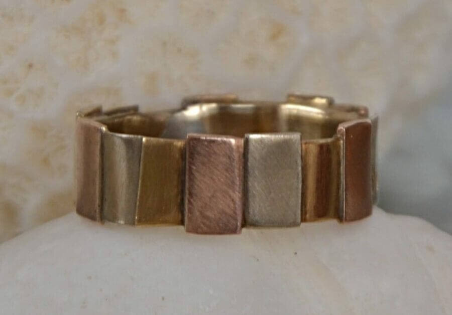Alliance Chemin de Lumière - trois ors - finition brossée - Collection « Nos Inspirations : Épure » - Atelier du Soleil Fou